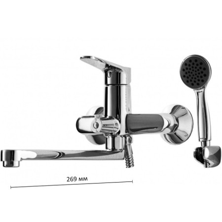 Bravat ECO 7F611147C-LB bath mixer, with long surge and shower water