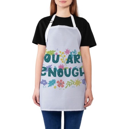 Apron kitchen with a photo print “You are enough”, adjustable, size OS