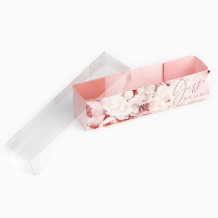 Box for Makarun with PVC “With Love”, 19.5 x 5 x 4.5 cm-2