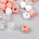 Plastic beads "Crystal polyhedron. Coral, white, transparent" set of 30 g 1x1x1 cm