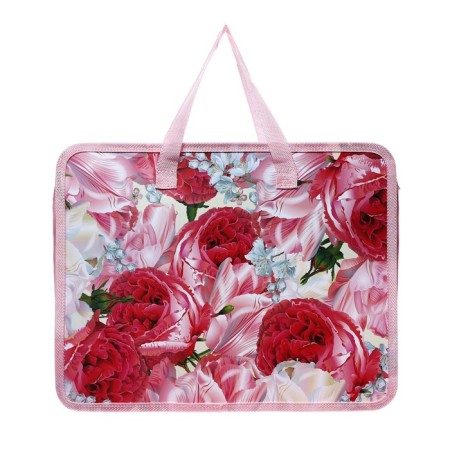 Folder with A4 calligrata "flowers", 330 x 260, plastic, mix-2