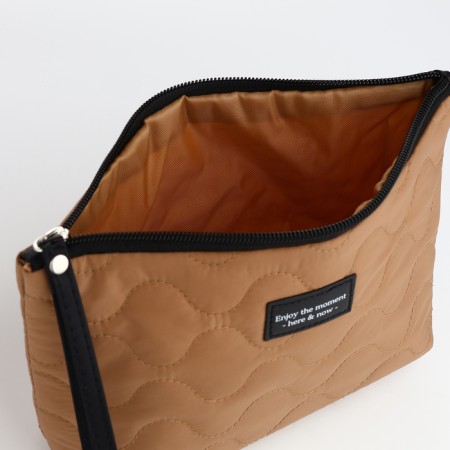 Cosmetic bag a single-flower, 25*7.5*14, lightning department, lining, dark beige-2