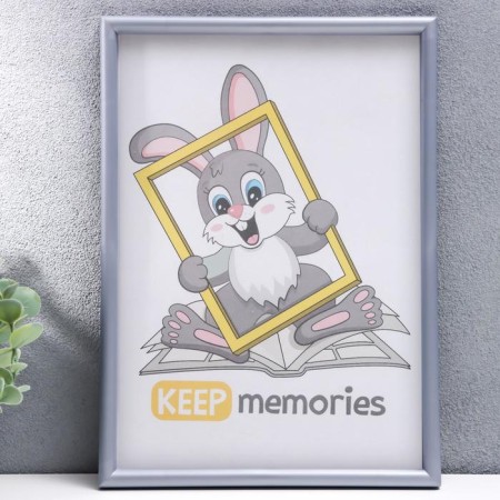Photo frame plastic L-4 21x30 cm silver. Met. (plastic screen)-1