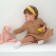 A set for a girl (tunic, shorts) minku beige color, height 68-74 cm
