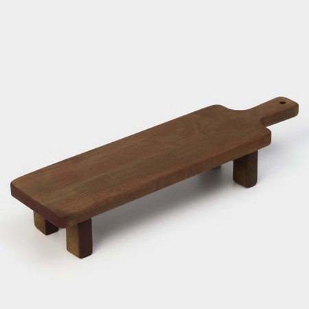Defense board for feeding and serving with a handle, on legs, 38 × 10 × 6 cm, birch-7
