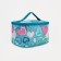 Cosmetic bag with zipper, turquoise color