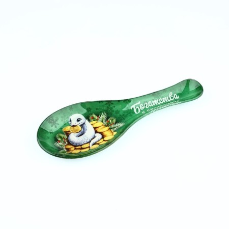 Standing under a spoon New Year's expensive attention of “wealth”, 21.4 x 7.5, glass-1