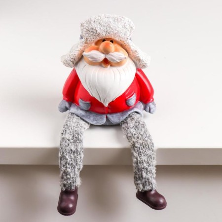 Souvenir Polystone "Grandfather Frost in a hat-ear" Long legs 16.5x7.8x4.5 cm