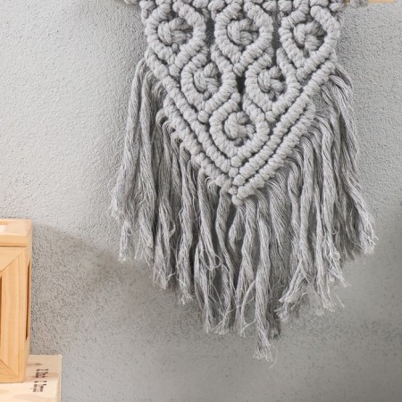 Panel wall -mounted macrame "Calle" gray 38x20 cm-2