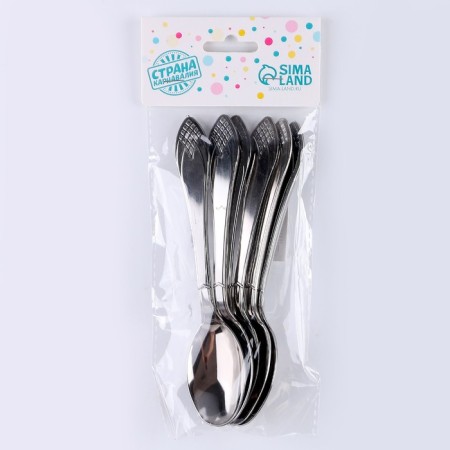 Tablespoons are plastic, in the set 6 pcs., Silver color-2