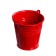Bucket of decorative, average: height 7 cm, diameter 7 cm, red