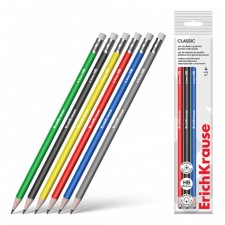 A set of blackographic pencils with an eraser 4 pieces of Erichkrause 