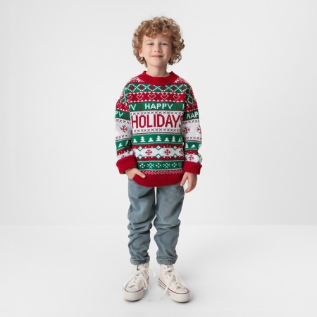 New Year. Jumper Knitted Children's Kaftan Holidys size 34, (122-128 cm)-2
