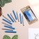 Set of candles for the Cake "Spark", 12 pcs, 8 cm, blue and silver metallic