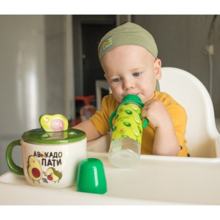 Avocado feeding bottle, classchery throat, 0 months, 250 ml., Cylinder, with handles-5