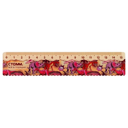 The line 15 cm Istanm "dinosaurs", plastic, with a wavy edge, with a design, euro suspension