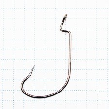 KOI Offseet Worm hook, size 30 int, BN color, offset 10 pcs.