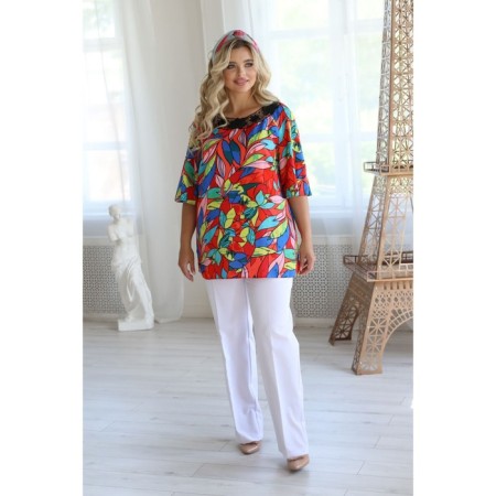 Female blouse, size 46, red color-4
