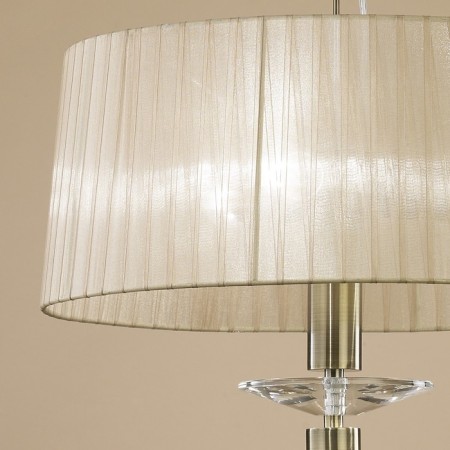 Suspended chandelier Mantra Tiffany, E27, G9, 4x20, 5W, 800 mm, Antique brass color-3
