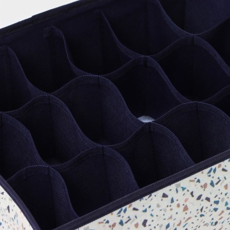 Organizer for storing linen of the share "marmalade", 18 cells, 35 × 30 × 12 cm, white color-3