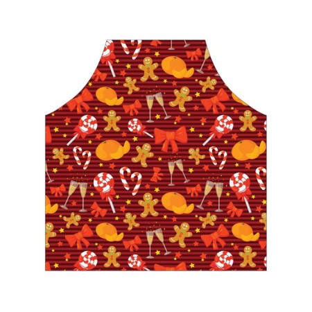 Apron of a kitchen with a “New Year's comfort” photo print, adjustable, size OS-1