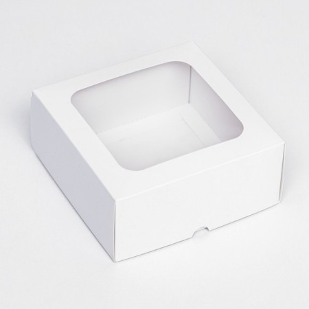 The box is folding, the lid is, with the window, white, 15 x 15 x 6.5 cm,-1