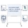 Bilateral board 100x120 cm, magnetic marker/chalk, calligrata standard, rotary on a mobile stand, in an aluminum frame, with a shelf