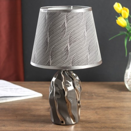 Lamp table ceramics "Curlery" Gray with silver E14 40W 33x20x20 cm Risalux