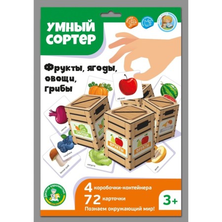 Board developing game "Smart Sorter" Fruits, Berries, Vegetables, Mushrooms "