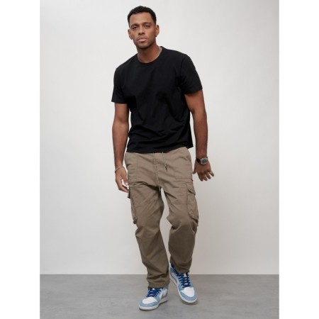 Cargo jeans men, size 56, beige color-5