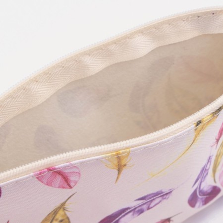 Lightning cosmetic bag, beige color/purple-2
