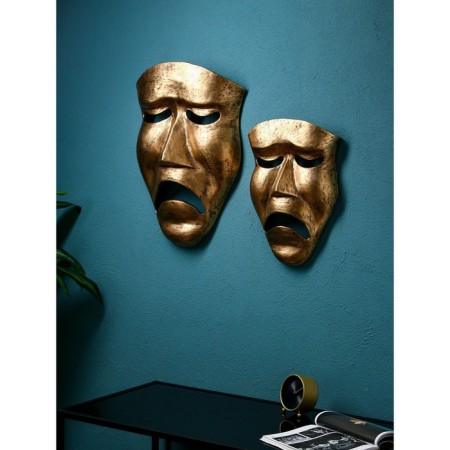 A set of figures "Mask is sad", polystone, 60 cm, 2 pcs, color gold-3
