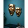 A set of figures "Mask is sad", polystone, 60 cm, 2 pcs, color gold