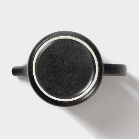 Keramic tea lift set, 6 items: kettle 1 l, 4 circles 250 ml, tray 33 × 20 cm, black color black-8