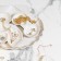 Earrings with pearls "melting", gray color in gold