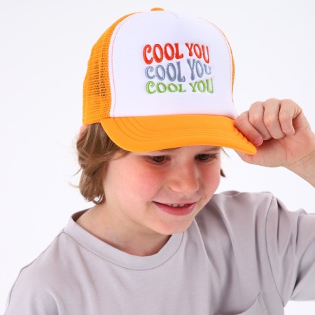 Baby cap for a boy with a Cool you net, orange color, rr 52–54, 5–7 years old-12