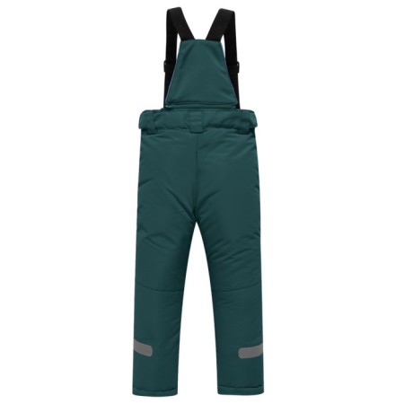 Ski pants for a girl, height 122 cm, dark green color-1