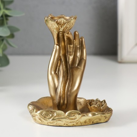 Bowing stand Polystone "Flower in hand" 7x5.5x9 cm
