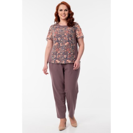 Female suit, size 54, lilac color-5