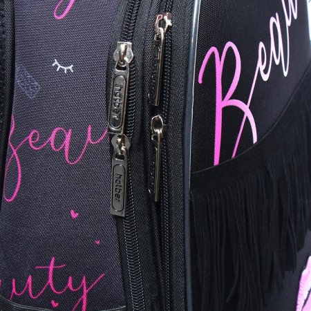 Frame backpack 38 x 29 x 17 cm, Hatber Ergonomic Classic "Beauty" Black/Pink NRK85011-8