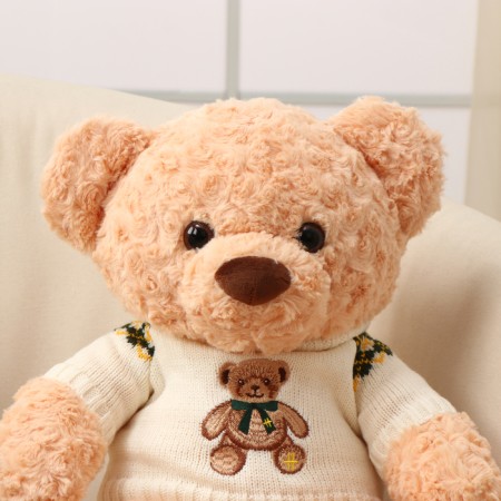 Soft toy "Bear", in a jacket, 50 cm, beige color-1