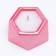 Candle "Hexagon. Marble" in a candlestick of gypsum is small, 7x3.5cm, pink