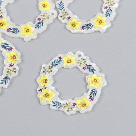 Decor for the work of acrylic "Venochka with yellow colors" 0.2x3.9x3.9 cm