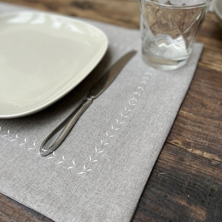 PLAISMAT "CONTA", size 35x50 cm, beige-gray color-1