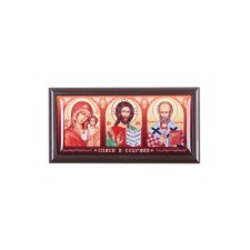 Icon in the car, triptych, resin, plastic, 6.6 x 3.4 cm
