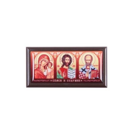 Icon in the car, triptych, resin, plastic, 6.6 x 3.4 cm