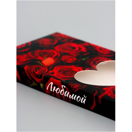 Gift box for chocolate tiles, with a window, "heart", 17.1 x 8 x 1.4 cm-1