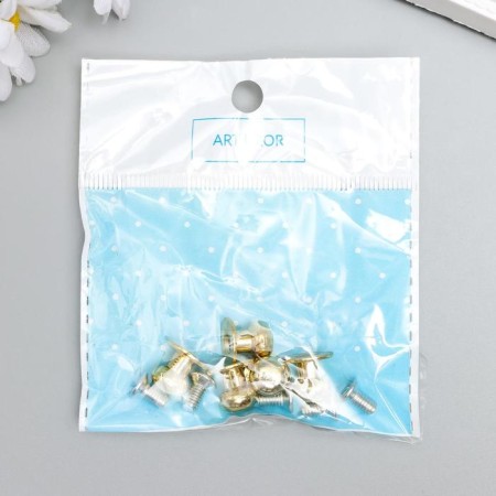 Pen for the casket metal "mini" set 5 pcs+screws gold 1.1x1 cm-3