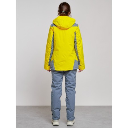 Ski costume female winter, size 50, yellow color-3
