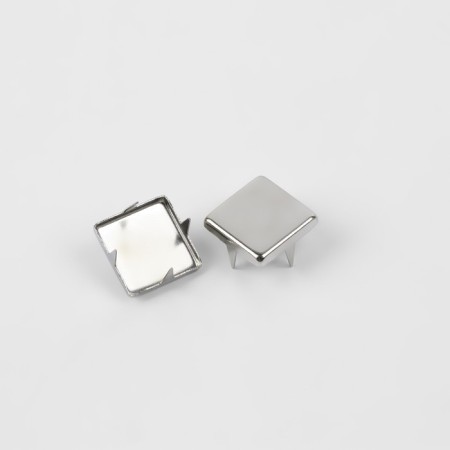 Holnita "Square", 10 × 10 mm, 4 mounts, 50 pcs, silver color-1